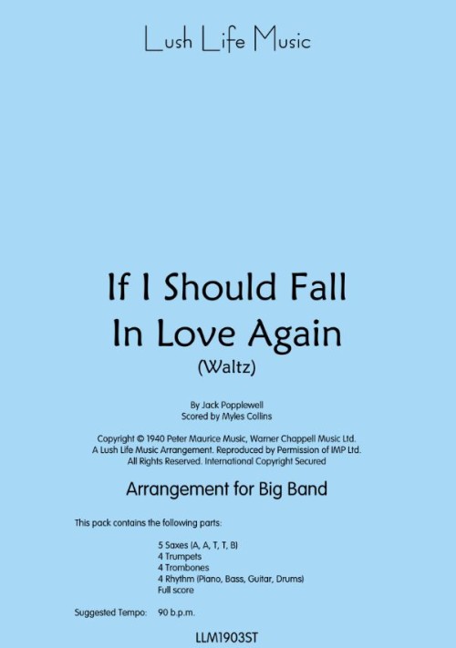 IF I SHOULD FALL IN LOVE AGAIN (Waltz)